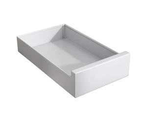 Wintem - Cassetto Estraibile Universale con Binario Scorrevole 25x43x9 cm - Organizer Multiuso in Acciaio per Cucina e Sotto-lavello - Montaggio Adesivo - Portata 10 kg - Estensibile fino a 74 cm