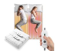 Coprimaterasso Elettrico Matrimoniale 160x140cm - Scaldaletto con 3 Livelli di Temperatura - Coperta Elettrica Riscaldante in Poliestere - Compatibile con Memory Foam - Sicurezza Anti-Surriscaldamento