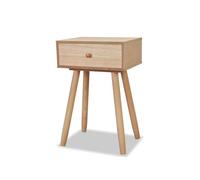 Wintem - Comodino Camera da Letto in Bambù con Cassetto Spazioso, Design Retrò Naturale 40x30x47 cm, Ideale come Tavolino da Letto, Facile da Pulire e Compatto