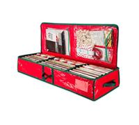 Wintem - Contenitore per Addobbi Natalizi in Tessuto Oxford con Zip Robusta e Manici Rinforzati, Perfetto per Conservare Decorazioni Natalizie e Luci, Design Salvaspazio e Facile da Riporre