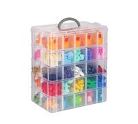Wintem - Contenitore Trasparente a 5 Livelli con 50 Scomparti Estraibili per Organizer Armadio, Ideale per Minuteria e Porta Trucchi, Facile da Impilare e Usare Singolarmente