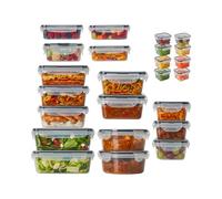 Wintem - Contenitori Ermetici per Alimenti Multimisura Set 24 Pezzi per Frigo e Dispensa, in Plastica PP con Etichette e Penna, Impilabili Salvaspazio per Meal Prep e Conservazione Fresca
