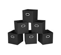 Wintem - Contenitori per Armadio Pieghevoli in Tessuto con Maniglie Rinforzate, Set 6 Scatole Salvaspazio 27x27x27 cm per Vestiti, Organizer Facile da Riporre e Riutilizzare