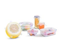 Wintem - Coperchi Universali in Set da 6 in Silicone Elasticizzato per Contenitori, Adatto a Freezer e Microonde, Chiusura Ermetica Salva Freschezza, Riutilizzabile ed Ecologico