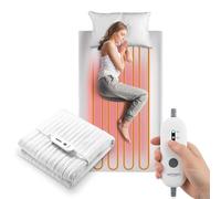 Wintem - Coperta Termica Elettrica Singola Comfy 150x80cm con Timer 8 Ore, 4 Livelli di Temperatura e Telecomando Staccabile per Calore Regolabile e Lavaggio Sicuro in Lavatrice