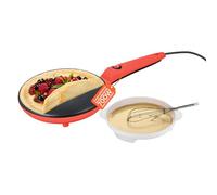 Wintem - Crepiera Elettrica Yummi 600W con Ciotola e Frusta Inclusa, Padella Antiaderente da 20cm Facile da Pulire, Ideale per Preparare Crepes Veloci a Colazione o Merenda in Sicurezza