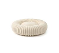 Wintem- Cuccia Cane Interno Donut Antistress Morbida e Lavabile con Fondo Antiscivolo, Design Avvolgente per Relax Profondo, Ideale per Riposo Quotidiano di Cani e Gatti (Bianco Latte, M Ø 50cm)