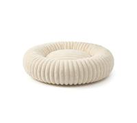 Wintem- Cuccia Cane Interno Donut Antistress Morbida e Lavabile con Fondo Antiscivolo, Design Avvolgente per Relax Profondo, Ideale per Riposo Quotidiano di Cani e Gatti (Bianco Latte, L Ø 60cm)