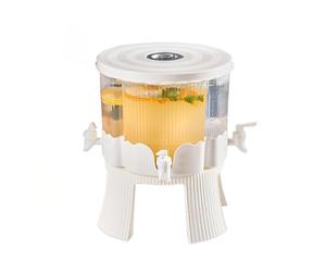 Wintem - Dispenser Acqua Girevole 6L con 4 Rubinetti per Bevande Diverse, Design Trasparente Rotante a 360°, Ideale per Feste, Buffet e Uso Quotidiano in Casa o Ufficio