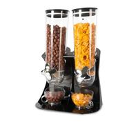 Wintem - Dispenser Cereali da Colazione Doppio Contenitore da 3,5L Totali con Manopola Salva Freschezza per Corn Flakes e Muesli, Facile da Usare, Ideale per Famiglie, Design Elegante e Salva Spazio