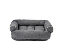 Wintem - Divano L Grigio per Cani Morbido con Bordi Rialzati, Cuccia Interno Antistress per Cani e Gatti, Supporto Testa e Collo, Utilizzo Quotidiano, Design Elegante e Lavabile