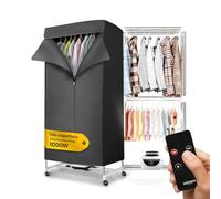 Wintem Drybox Smart Asciugatrice ad Aria Rettangolare 1000W con Timer 4 Ore, Telo di Copertura e Telecomando, Multiuso come Stendibiancheria Elettrico e Armadio Portatile