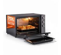 Wintem - Forno Elettrico Ventilato XXL 70L 2500W con Doppia Resistenza, Timer, Griglia e Teglia Incluse, Cottura Combinata e Superiore fino a 230°C