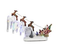 Wintem - Giostra Natalizia con Luci LED e Musica in Movimento L29xP6xH29 cm per Decorazioni Natalizie di Casa e Villaggi di Natale, Funzionamento a Batterie, Scena Rotante con Personaggi Animati