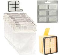 Wintem - Kit Ricambi per Aspirapolvere Compatibile VK 135-136 - Set Accessori Vorwerk con 12 Sacchi, 12 Profumini, 2 Filtri Hepa e 2 Griglie Motore