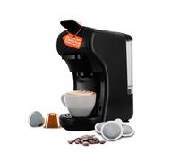 Wintem Macchina Caffè Compatta Grace da 1450W con Arresto Automatico, Selezione Espresso Corto/Lungo, Interruttore ON/OFF e Compatibilità con Capsule e Cialde (Nero)