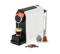 Wintem - Macchina Caffè da 1400W con Pressione 20 Bar Compatibile Capsule Standard, Serbatoio da 0,5L, Erogazione Programmabile e Spegnimento Automatico per Caffè Espresso Cremoso e Veloce Bianca