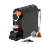 Wintem - Macchina Caffè da 1400W con Pressione 20 Bar Compatibile Capsule Standard, Serbatoio da 0,5L, Erogazione Programmabile e Spegnimento Automatico per Caffè Espresso Cremoso e Veloce Nera