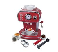 Wintem - Macchina Caffè Rossa 1100 W per Espresso e Cappuccino con Lancia Vapore, Compatibile con Cialde e Caffè Macinato, Serbatoio Rimovibile 1,2 L, Pressione 15 Bar