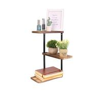 Wintem - Mensola da Parete Angolare in Legno Antico con Staffe in Metallo per Arredo Vintage, Ideale per Piccoli Oggetti, Facile da Montare, Stabile e Versatile per Ogni Angolo