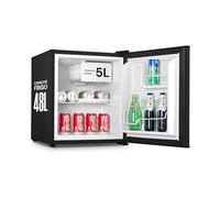 Wintem Minifrigo Bar Nero 48L con Freezer da 5L - Capacità di Raffreddamento 0°/10°C - Minifrigo da Camera Silenzioso 85W Ideale per Ufficio, Hotel o Casa - Frigo Piccolo con Porta Bibite
