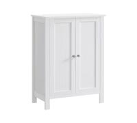 Wintem - Mobiletto Bagno Salvaspazio in MDF con 3 Ripiani Regolabili e 2 Ante con Chiusura Magnetica, Armadietto Multiuso Compatto per Organizzare Casa, Ideale per Bagno Cucina o Ingresso