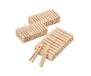 Wintem - Mollette in Legno per Bucato Naturale Resistenti e Delicate, Set 100 Pezzi Multiuso per Stendere Panni in Casa e Esterno con Presa Sicura e Acciaio Inox