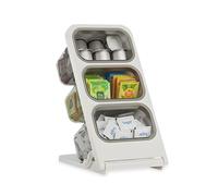 Wintem - Organizer Cucina Richiudibile con 3 Contenitori Estraibili in PP Resistente, Design Salvaspazio Verticale, Ideale per Bustine Tè e Capsule, Utilizzo su Piano Lavoro o Dispensa