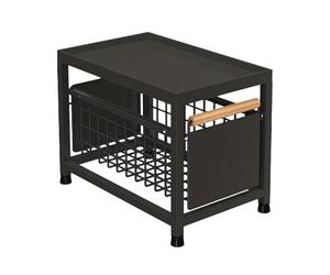 Wintem - Organizer Cucina Salvaspazio Nero con Cassetto Estraibile e Ripiano Superiore in Ferro, Multiuso per Sottolavello, Dispensa e Bagno, Facile da Montare, Robusto e Compatto (Nero)