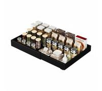 Wintem - Organizer Estensibile per Cassetti Regolabile 30-50 cm in Acciaio Impermeabile per Cucina e Dispensa, Vassoio Salvaspazio Multiuso con Montaggio Adesivo Senza Fori