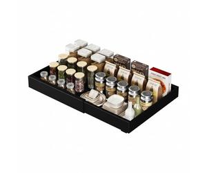 Wintem - Organizer Estensibile per Cassetti Regolabile 30-50 cm in Acciaio Impermeabile per Cucina e Dispensa, Vassoio Salvaspazio Multiuso con Montaggio Adesivo Senza Fori