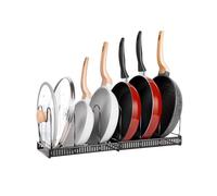 Wintem - Organizer Lavello Cucina Estensibile in Acciaio Inox con Scolapiatti da Appoggio e Base Antigoccia, Ideale per Coperchi, Padelle e Organizzazione Cucina Salvaspazio