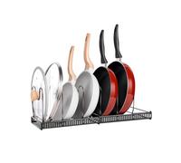 Wintem - Organizer Lavello Cucina Estensibile in Acciaio Inox con Scolapiatti da Appoggio e Base Antigoccia, Ideale per Coperchi, Padelle e Organizzazione Cucina Salvaspazio