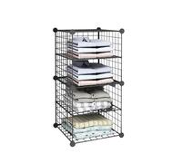 Wintem - Organizzatore a Rete in Ferro 4 Ripiani Salvaspazio per Cucina, Bagno e Ufficio, Design Modulare e Facile da Montare