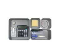 Wintem - Organizzatore Cassetti Multiuso Impilabili in ABS per Casa e Ufficio - 4 Contenitori Modulabili in 3 Formati Ideali per Ordinare Trucchi, Cancelleria e Utensili con Uso Versatile