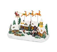 Wintem - Paesaggio di Natale Animato Frostvale con Slitta in Movimento, Luci LED Calde e Musica Natalizia, Decorazione Dipinta a Mano con Cavo USB e Dettagli Realistici per Casa o Regalo Festivo