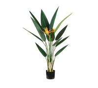 Wintem Pianta di Strelitzia Artificiale 120 cm con 12 Foglie e 2 Fiori, in Polietilene, per Decorare Ambienti