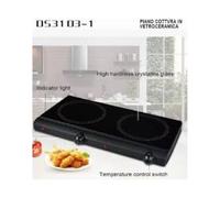 Wintem - Piastra Elettrica per Cucinare con Doppia Piastra 2400W Regolabile, Riscaldamento Rapido a Infrarossi, Compatta per Casa e Viaggi, Base Antiscivolo e Facile da Usare