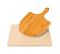 Wintem - Pietra Refrattaria per Pizza Resistente fino a 800°C con Pala in Legno Inclusa, Cottura Uniforme e Croccante in Forno o Barbecue, Ideale per Pizza Fatta in Casa