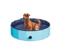 Wintem Piscina per Cani 160x160 cm Rotonda in PVC Resistente, Antiscivolo, Facile da Gonfiare - Ideale per Cani di Taglia Media, Piscina da Giardino per Animali