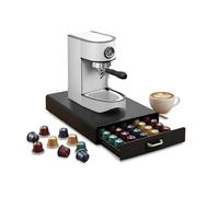 Wintem - Porta Capsule Caffè Nero con Cassetto Estraibile 5 Scomparti Capienti per 50 Capsule Ø38 mm, Design Salvaspazio per Piano Cucina o Ufficio, Facile da Pulire e Pronto all’Uso