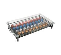 Wintem - Porta Capsule in Metallo e Vetro da 40 Capsule, Design Elegante per Casa e Ufficio, Facile Accesso Tramite Cassetto Scorrevole, Struttura Robusta e Compatta