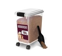 Wintem - Porta Crocchette Cane 18L con Coperchio Ermetico, Paletta e Ruote Rimovibili, Porta Cibo Secco per Cani e Gatti, Contenitore Salvaspazio Facile da Spostare