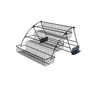 Wintem - Porta Spezie per Cucina a 3 Livelli in Metallo Nero Pieghevole e Robusto per Dispensa e Ripiano, Organizer Cucina Facile da Installare e Pulire, Design Moderno e Salvaspazio