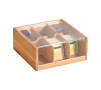 Wintem - Porta Tisane Naturale con 6 Scomparti - Contenitore Multiuso Elegante e Resistente per Cucina, Design Compatto e Facile da Pulire