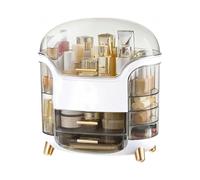 Wintem - Porta Trucchi Trasparente con Cassetti e Scomparti Regolabili per Trucchi e Accessori | Struttura Antipolvere, Impermeabile e Facile da Pulire per Organizer Bagno o Toeletta