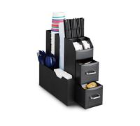 Wintem Portacapsule Multiuso 10 Scomparti e 3 Cassetti 13,9x31x28,7cm Nero - Salvaspazio Ideale per Cucina, Ufficio e Soggiorno - Fino a 60 Capsule - Resistente ed Elegante