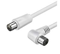 Wintem Prolunga Coassiale 1,5M con Connettori Angolati 90° Ideali per Spazi Piccoli e Stretti Ingresso Maschio/Femmina per Antenna/TV e Decoder - Connessione Stabile e Sicura