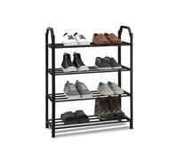 Wintem - Scarpiera in Plastica Rinforzata a 4 Ripiani Salvaspazio per Casa e Ingresso, Facile da Montare e Pulire, Ideale come Scaffale Portascarpe Slim e Organizzatore Multiuso