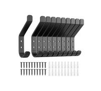 Wintem - Set 10 Ganci Appendiabiti a Muro Salvaspazio con Viti e Tasselli Inclusi per Casa, Ufficio e Garage - Ganci Appendiabiti Facili da Montare, Resistenti e Antigraffio in Metallo Verniciato